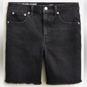 J. Crew Midlength Denim Short in Washed Black NWT